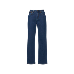 Lorene2025秋新品牛仔裤女高腰直筒裤子纯棉休闲都市精致长裤女