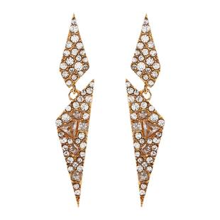 鬼才设计高级感几何三角形镶钻耳环女显脸瘦耳钉夸张大气质时尚耳