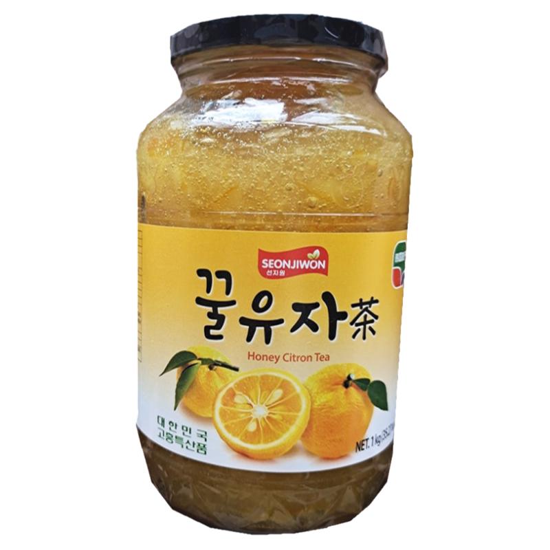 韓國(guó)進(jìn)口原裝鮮活蜂蜜柚子茶XZ鮮之園蜂蜜柚子茶1000Kg大瓶果肉多