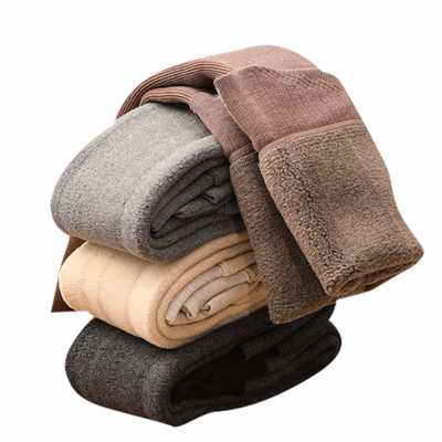 男男童女童白色打底裤九分裤加绒