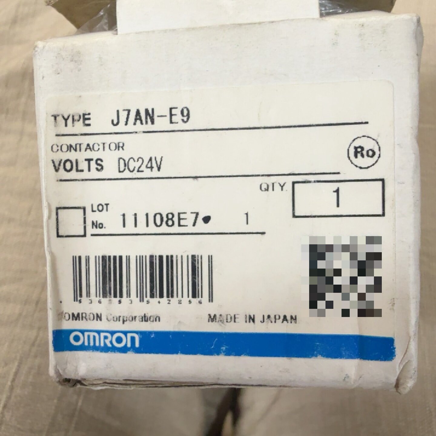 议价要原装欧姆龙直流接触器，J7AN-E9,现货一个全新未使用,