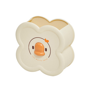 立体可爱鹅桌面收纳盒杂物整理化妆刷置物架学生笔筒文具收纳桶