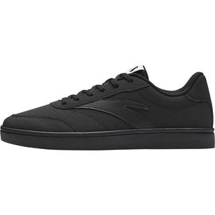 安踏活力板鞋男鞋2025冬季新款官方正品低帮薄底纯黑色休闲运动鞋