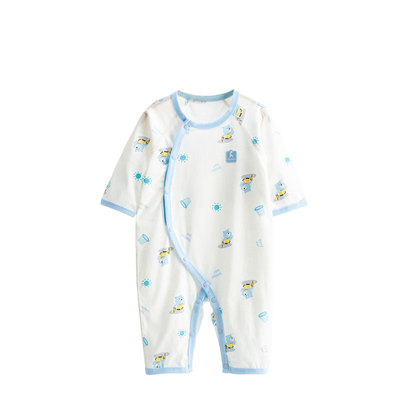 童泰婴婴儿连体衣春秋长袖纯棉春夏薄款男女宝宝哈衣睡衣无骨 a类