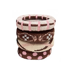 集美日用家居商城韩版儿童秋冬复古费尔岛风毛巾圈高弹扎马尾皮筋女童加粗耐用头绳