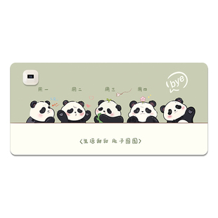 V-SION 可爱熊猫加热鼠标垫超大发热暖桌垫办公室垫子桌面电脑键盘电热板暖手桌垫