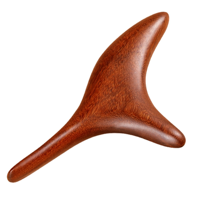 檀木三角雀脚底按摩器刮地筋点穴工具足底穴位刮痧板经络疏通棒梳