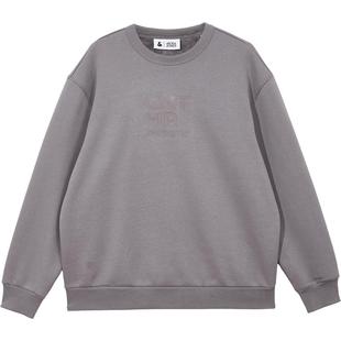 杰克琼斯24秋季新款圆领宽松罗纹字母刺绣衣服休闲加绒卫衣男装