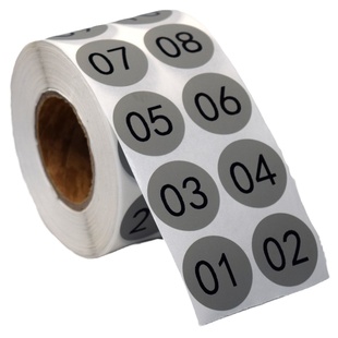 圆形数字号码防水标签贴纸公司管理水杯1-26号KTV酒杯茶杯记号贴