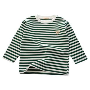 儿童条纹打底衫 春款新款男女童休闲舒适薄卫衣 儿童纯棉长袖T恤
