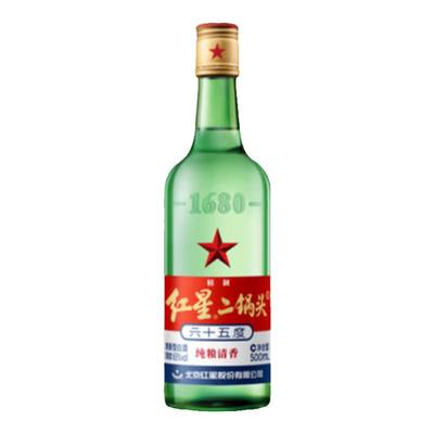 二锅头红星500ml65度纯粮白酒