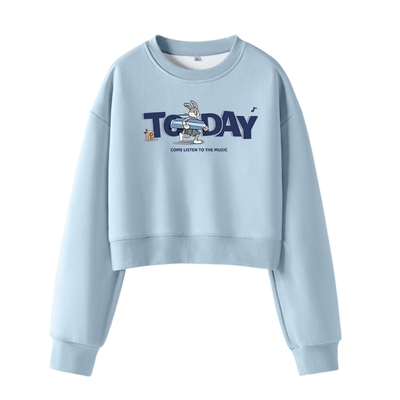 JR真维斯短款加绒圆领卫