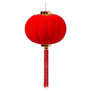 元旦新年春节植绒小灯笼挂饰树上小红灯笼盆景户外阳台结婚庆装饰