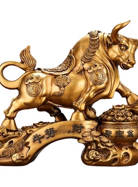 聚宝家纯铜招财牛摆件牛气冲天