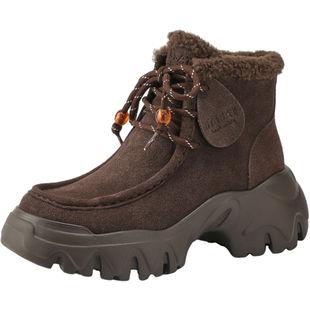 星期六雪地靴女冬2025冬季新款厚底女款靴子短靴加绒加厚保暖棉鞋