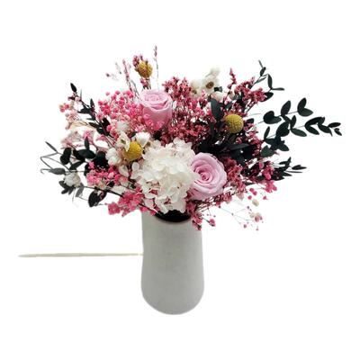 永生玫瑰干花花束真花绣球满天星