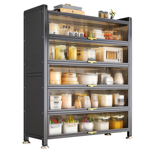 厨房置物架收纳柜子落地多层微波炉家用新款多功能橱柜阳台储物柜