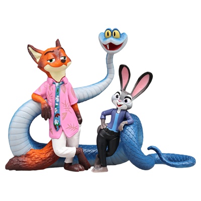 疯狂动物城兔朱迪狐狸尼克摆件