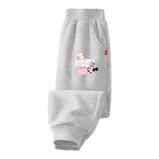 迪士尼秋季女童长裤休闲运动百搭卫裤2025新款校园宽松儿童束脚裤
