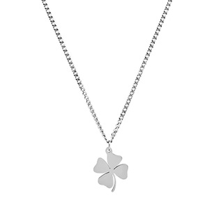 四片叶子花瓣项链吊坠饰品钛钢蛇骨短款卫毛衣链男女气质风配饰潮