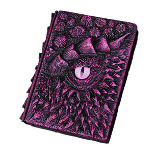 学生手帐本3D立体浮雕龙手账本黑暗魔法书笔记本日记本子男生礼物