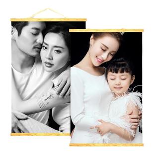 油画布挂画冲洗照片打印定制大尺寸宝宝婚纱艺术写真海报摄影卷轴