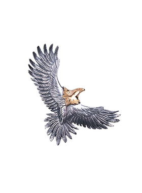 horizonblue金头银尾斜鹰吊坠