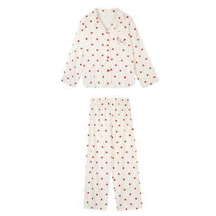 馨帮帮Homedress 可爱波点卡通磨毛睡衣女秋冬保暖宽松家居服套装