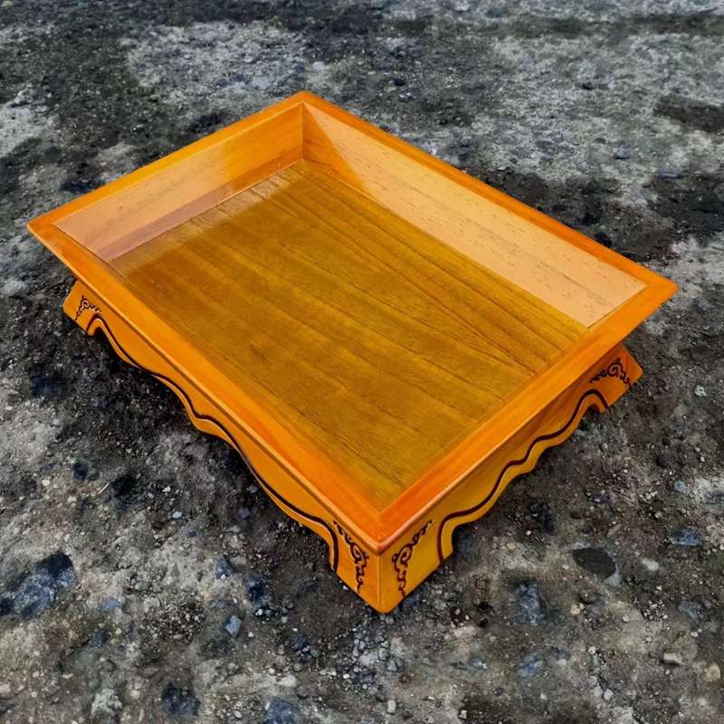 蒙古餐具木烤全羊托盘羊腿羊排手把羊肉盘子蒙餐烫花复古加厚木盘