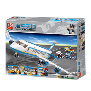 大型航空飞机模型拼装积木男孩子益智力玩具客机系列儿童新年礼物