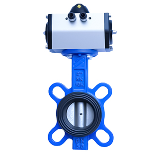 气动对夹式蝶阀D671X-16四氟高温304不锈钢铸钢阀门DN80 100 150