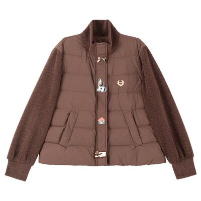 KEIKO韩系假两件针织拼接羽绒服