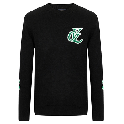 Cavalli Class卡沃利男装秋冬新款提花休闲羊毛混纺圆领羊毛衫