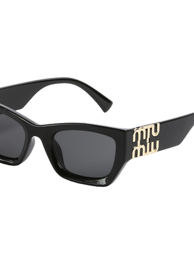 金属标紫罗兰方边猫眼墨镜