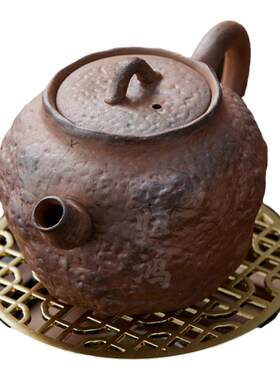 归鸿粗陶老岩泥顽石壶 功夫茶具手工泡茶壶家用复古侘寂风泡茶器