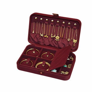 丝绒黄金首饰盒收纳盒2025年新款高档精致小型便携防氧化绒布盒子