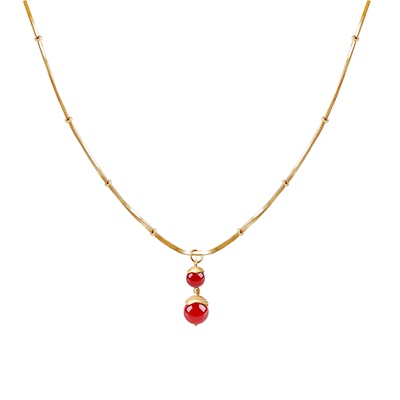 OINICIO初印红玛瑙葫芦吊坠项链