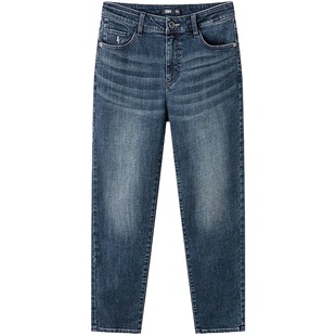 森马牛仔裤男2025春季新款修身小脚裤子男士直筒百搭通勤弹力长裤