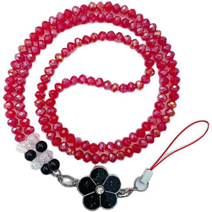 包邮网红水晶挂脖绳手机挂链手机挂件水晶挂绳水钻链子吊绳女通用