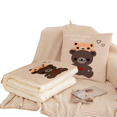 抱枕被子两用加厚空调毯子午睡办公室枕头被汽车载靠枕折叠二合一