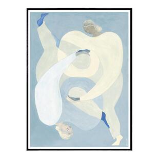 丹麦设计Sofia Lind《抱着你》抽象艺术人物装饰画小众客厅墙挂画