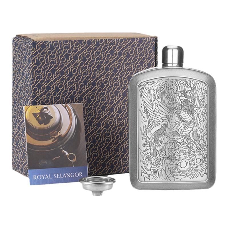 皇家雪兰莪招财貔貅小酒壶随身迷你白酒壶锡便携送礼手工酒壶