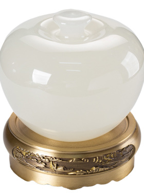 藏钰福天然玉石平安果摆件中式