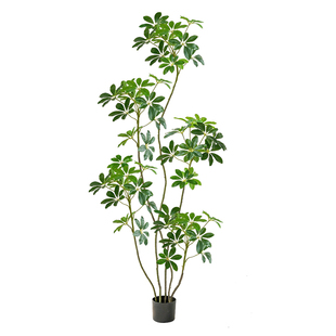 仿生植物鸭脚木室内沙发旁装饰落地盆栽高级感氛围摆件仿真绿植树