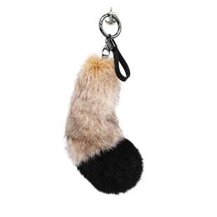 仿真猞猁尾巴兔毛挂饰毛绒包包挂件汽车钥匙扣可爱配饰