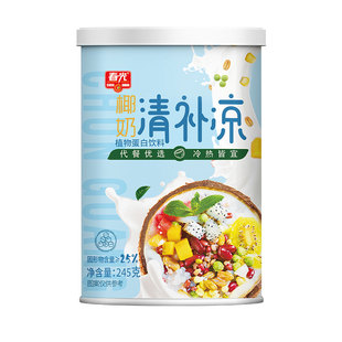 海南特产春光椰奶清补凉0糖植物蛋白饮料6罐椰子椰果新鲜榨椰汁