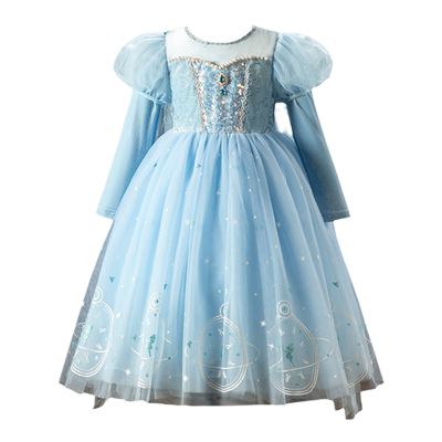 哈丁鱼女童公主裙连衣裙艾莎礼服