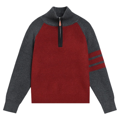 恒源祥半拉链高领加厚羊毛衫女