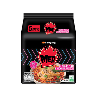 拍2件！三养MEP黑椒鸡肉味汤面100g*5
