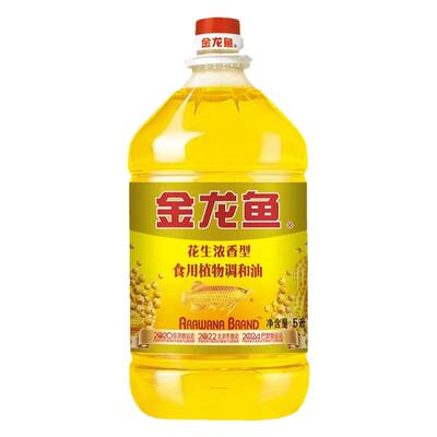 金龙鱼花生食用植物调和油5L升转基因大桶装家用食用油植物色拉油